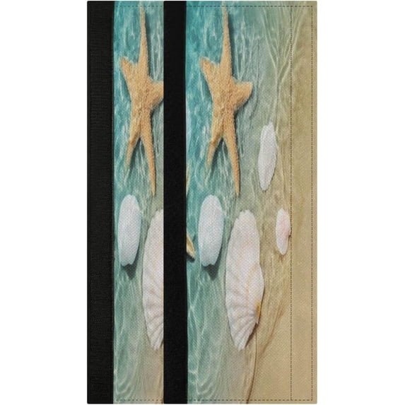 Coolnut 2PCS Shells On Summer Beach Refrigerator Door Handle Covers, 14"x 5.5" Washable Antiskid Kitchen Appliance Handle Protective Cover for Fridge, Oven, Dishwasher, Microwave