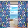 thumbnail image 1 of Coolnut 2PCS Underwater Mermaids Fishes Sheer Gauze Door Curtains, 78"x55" Window Curtain Drapes for Living Room Kids Bedroom Window Treatment, 1 of 4