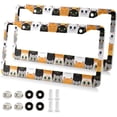 thumbnail image 1 of Coolnut 2pcs Cats License Plate Frame for Car Accessories Rustproof License Plate Cover with Screws for US Vehicles 12x6 Inch（549） Home Decor, 1 of 7