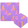thumbnail image 1 of Coolnut 3 PCS Gradient Butterfly Baby Muslin Washcloths, Neon Colors Face Towel Burp Cloths Ultra Soft Absorbent Cotton Bath Wipes Towels for Newborn Boys Girls, 1 of 6