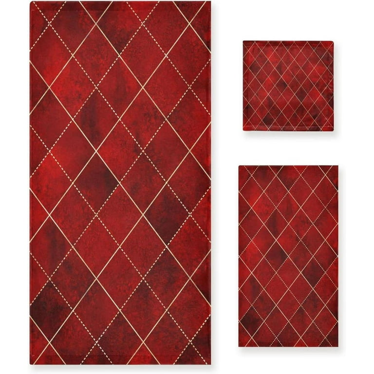Red plaid bath towels hotsell