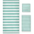 thumbnail image 1 of Coolnut 3 PCS Towel Blue Stripes Cotton Bath Towel Set (1 Bath Towel, 1 Hand Towel, 1 Washcloth) for Bathroom, Super Soft and Quick Dry Towels, 1 of 6