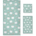thumbnail image 1 of Coolnut 3 PCS Towel Cat Face with Ice Cream Cotton Bath Towel Set (1 Bath Towel, 1 Hand Towel, 1 Washcloth) for Bathroom, Super Soft and Quick Dry Towels, 1 of 6