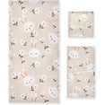 thumbnail image 1 of Coolnut 3 PCS Towel Rabbit & Daisy Flowers Cotton Bath Towel Set (1 Bath Towel, 1 Hand Towel, 1 Washcloth) for Bathroom, Super Soft and Quick Dry Towels, 1 of 6