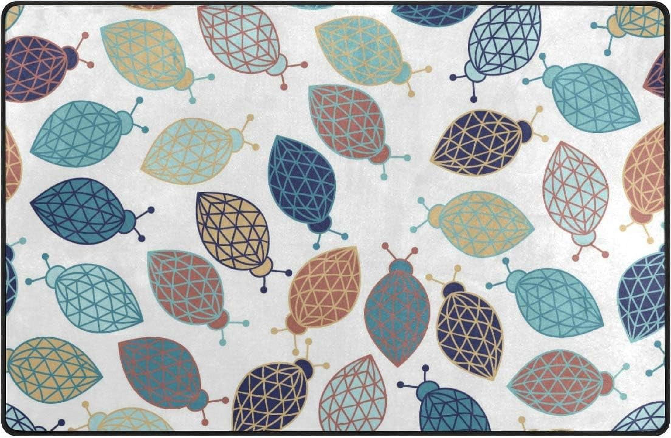 Coolnut 31x 20 Inch Area Rug Carpet Abstract Ladybirds On White coolnut-31x-20-inch-area-rug-carpet-abstract-ladybirds-on-white
