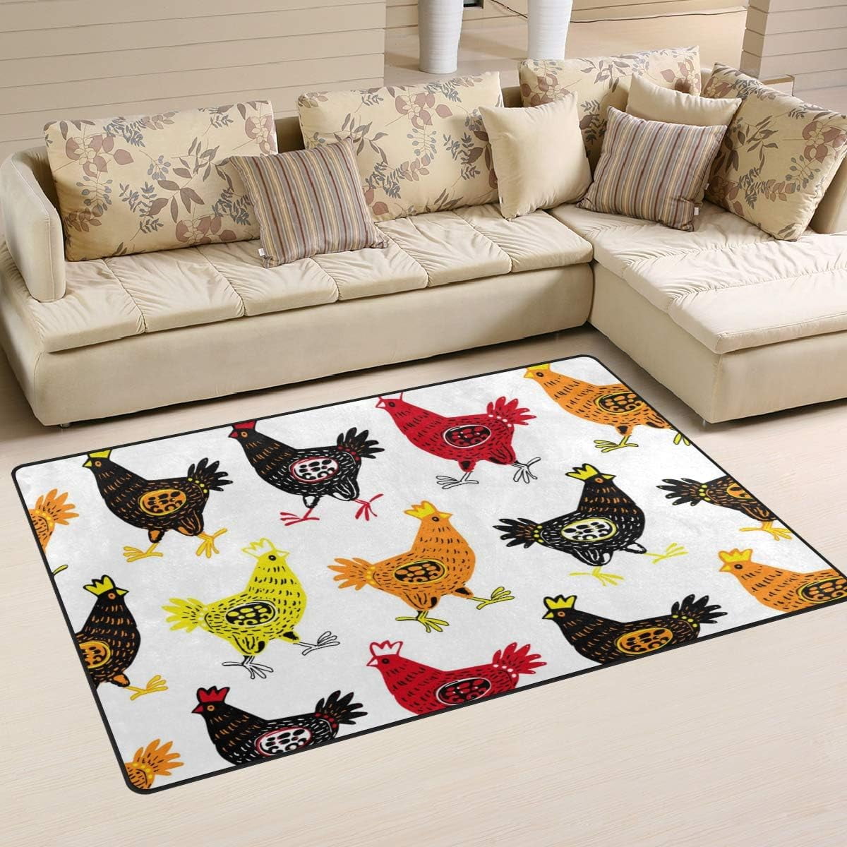 Coolnut 31x 20 Inch Area Rug, Carpet Cute Hens Doormat for Hardwood ...