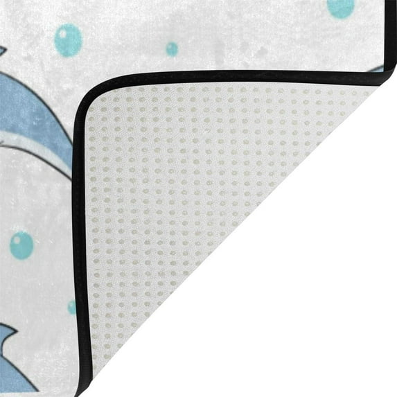 Coolnut 31x 20 Inch Area Rug, Carpet Dolphins Playing Doormat for Hardwood Floor Entrance Living Room Bedroom 2'7" x 1'8"