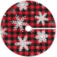 thumbnail image 1 of Coolnut 35.4" Winter Christmas Snowflake Christmas Tree Skirt, Soft Christmas Tree Mat Merry Xmas Tree Skirt Ornaments for Indoor Outdoor Farmhouse Holiday Party Decoration, 1 of 6
