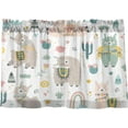 thumbnail image 1 of Coolnut 36 Inch Length Kitchen Curtains Llama Cactus 2 Panels Half Window Sheer Curtains Rod Pocket Farmhouse Short Drapes for Bathroom Cafe Basement Home Decor, 1 of 7