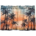 thumbnail image 1 of Coolnut 36 Inch Length Kitchen Curtains Palm Tree 2 Panels Half Window Sheer Curtains Rod Pocket Farmhouse Short Drapes for Bathroom Cafe Basement Home Decor, 1 of 7