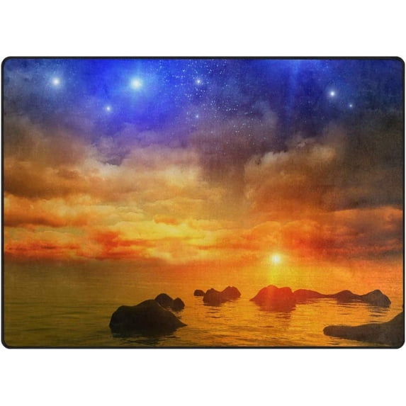 Coolnut 3D Fantasy Landscape Area Rug Carpet, Light Weight Polyester Floor Mat Kids Playing Mat for Living Room Bedroom , 7' x 5' (80 x 58 in)