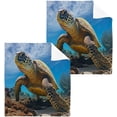 thumbnail image 1 of Coolnut 4 Pack Sea Turtle Pure Cotton Washcloths 12 x 12 Inch Reusable Absorbent Soft Cotton Face Towels Fingertip Towels Set for Gym Towels,Hotel and Spa Wash cloth, 1 of 7