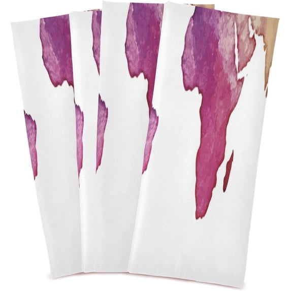 Coolnut 4 Pack World Map Watercolor Kitchen Towels, Soft Highly Absorbent Dish Towels Reusable Tea Towels Set, 28"x 18"