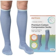 Zentoes 15-20mmhg Compression Socks with Anti-Slip Grippers, 1 Pair, Large