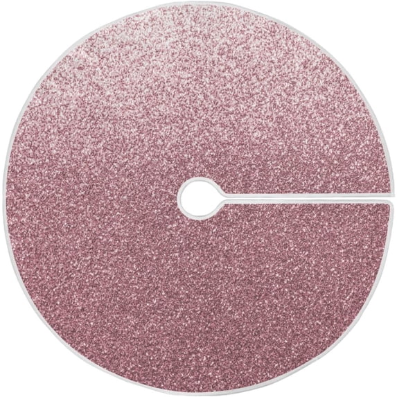 Coolnut 47.2" Pink Blink Christmas Tree Skirt, Soft Christmas Tree Mat Merry Xmas Tree Skirt Ornaments for Indoor Outdoor Farmhouse Holiday Party Decoration