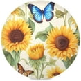 thumbnail image 1 of Coolnut 4PC Place Mats Sunflowers Butterfly Round Placemat Heat-Resistant Placemats Dining Table Mat Circle Shape 15.4" for Kitchen/Dinner/Party/Restaurant Home Decor Gifts, 1 of 7