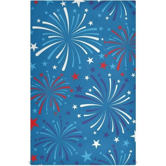 Coolnut 4Th of July Fireworks Independence Day Kitchen Dish Towels Set of 1,Dishcloths,Absorbent Soft Towels Hand Towels, Tea Towels,18" x 28"