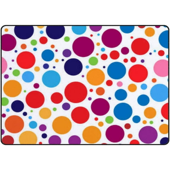 Coolnut 5'3" x 4' (63 x 48 in) Area Rug, Colorful Dots Nursery Rug Floor Mat Kids Playing Mat for Living Room Bedroom