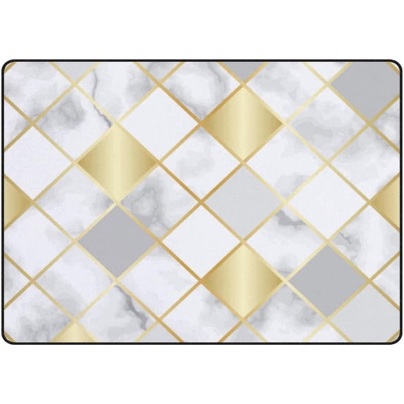Coolnut 5'3" x 4' (63 x 48 in) Area Rug, Marble Geometric Design Nursery Rug Floor Mat Kids Playing Mat for Living Room Bedroom