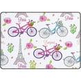 thumbnail image 1 of Coolnut 5'3" x 4' (63 x 48 in) Area Rug, Paris Bike Roses Nursery Rug Floor Mat Kids Playing Mat for Living Room Bedroom, 1 of 6