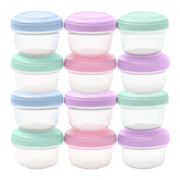 WeeSprout Baby Food Containers - Small 4 oz Containers With Lids, Leakproof & Airtight, Set of 12