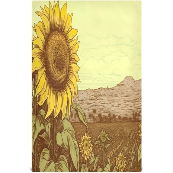 Coolnut 6 Pack Sunflowers Kitchen Towels Highly Absorbent, Super Soft Dishcloths 18 x 28 Inches Reusable Quick Drying Tea Towels Set for Home,Kitchen Decor Wash cloth