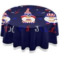 thumbnail image 1 of Coolnut 60" America Flag Gnome Outdoor Round Tablecloth, Waterproof Stain-Resistant Non-Slip Circular Tablecloth with Umbrella Hole and Zipper for Tabletop Backyard Party BBQ Decor, 1 of 7