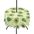 thumbnail image 1 of Coolnut 60" Avocado Round Tablecloth, Waterproof Spillproof Polyester Fabric Table Cover with Zipper Umbrella Hole for Outdoor Patio Garden Dining Party, 1 of 7