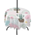 thumbnail image 1 of Coolnut 60" Cactus Plant Outdoor Round Tablecloth, Waterproof Stain-Resistant Non-Slip Circular Tablecloth with Umbrella Hole and Zipper for Tabletop Backyard Party BBQ Decor, 1 of 7