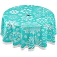 thumbnail image 1 of Coolnut 60" Christmas Snowflake Outdoor Round Tablecloth, Waterproof Stain-Resistant Non-Slip Circular Tablecloth with Umbrella Hole and Zipper for Tabletop Backyard Party BBQ Decor, 1 of 7