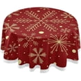 thumbnail image 1 of Coolnut 60" Christmas Snowflakes Round Tablecloth, Waterproof Stain and Wrinkle Resistant Washable Decorative Table Covers for Kitchen Dining Tabletop Party Outdoor Picnic, 1 of 7
