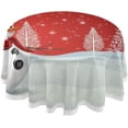 thumbnail image 1 of Coolnut 60" Christmas Snowman Round Tablecloth, Waterproof Stain and Wrinkle Resistant Washable Decorative Table Covers for Kitchen Dining Tabletop Party Outdoor Picnic, 1 of 7