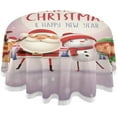 thumbnail image 1 of Coolnut 60" Christmas Snowman Round Tablecloth, Waterproof Stain and Wrinkle Resistant Washable Decorative Table Covers for Kitchen Dining Tabletop Party Outdoor Picnic, 1 of 7