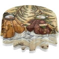 thumbnail image 1 of Coolnut 60" Christmas Snowman Round Tablecloth, Waterproof Stain and Wrinkle Resistant Washable Decorative Table Covers for Kitchen Dining Tabletop Party Outdoor Picnic, 1 of 7