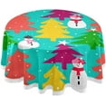 thumbnail image 1 of Coolnut 60" Christmas Snowman Round Tablecloth, Waterproof Stain and Wrinkle Resistant Washable Decorative Table Covers for Kitchen Dining Tabletop Party Outdoor Picnic, 1 of 7