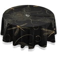 thumbnail image 1 of Coolnut 60" Dragonfly Flower Outdoor Round Tablecloth, Waterproof Stain-Resistant Non-Slip Circular Tablecloth with Umbrella Hole and Zipper for Tabletop Backyard Party BBQ Decor, 1 of 7