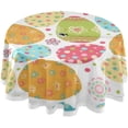 thumbnail image 1 of Coolnut 60" Easter Bunny Eggs Outdoor Round Tablecloth, Waterproof Stain-Resistant Non-Slip Circular Tablecloth with Umbrella Hole and Zipper for Tabletop Backyard Party BBQ Decor, 1 of 7