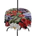 thumbnail image 1 of Coolnut 60" Fresh Flowers Outdoor Round Tablecloth, Waterproof Stain-Resistant Non-Slip Circular Tablecloth with Umbrella Hole and Zipper for Tabletop Backyard Party BBQ Decor, 1 of 7