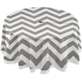 thumbnail image 1 of Coolnut 60" Grey Stripe Outdoor Round Tablecloth, Waterproof Stain-Resistant Non-Slip Circular Tablecloth with Umbrella Hole and Zipper for Tabletop Backyard Party BBQ Decor, 1 of 7