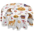 thumbnail image 1 of Coolnut 60" Halloween Gnomes Outdoor Round Tablecloth, Waterproof Stain-Resistant Non-Slip Circular Tablecloth with Umbrella Hole and Zipper for Tabletop Backyard Party BBQ Decor, 1 of 7