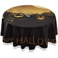 thumbnail image 1 of Coolnut 60" Halloween Pumpkin Outdoor Round Tablecloth, Waterproof Stain-Resistant Non-Slip Circular Tablecloth with Umbrella Hole and Zipper for Tabletop Backyard Party BBQ Decor, 1 of 7