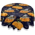 thumbnail image 1 of Coolnut 60" Halloween Pumpkin Outdoor Round Tablecloth, Waterproof Stain-Resistant Non-Slip Circular Tablecloth with Umbrella Hole and Zipper for Tabletop Backyard Party BBQ Decor, 1 of 7