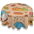 thumbnail image 1 of Coolnut 60 Inch Round Tablecloth - Autumn Pumpkin Gnomes Waterproof Washable Fabric Table Cloth Lace Table Cover Tabletops for Dining, Kitchen, Wedding and Parties House Decor, 1 of 7