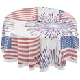 thumbnail image 1 of Coolnut 60" Independence Day Outdoor Round Tablecloth, Waterproof Stain-Resistant Non-Slip Circular Tablecloth with Umbrella Hole and Zipper for Tabletop Backyard Party BBQ Decor, 1 of 7