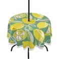 thumbnail image 1 of Coolnut 60" Lemon Outdoor Round Tablecloth, Waterproof Stain-Resistant Non-Slip Circular Tablecloth with Umbrella Hole and Zipper for Tabletop Backyard Party BBQ Decor, 1 of 7