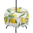 thumbnail image 1 of Coolnut 60" Lemon Round Tablecloth, Waterproof Spillproof Polyester Fabric Table Cover with Zipper Umbrella Hole for Outdoor Patio Garden Dining Party, 1 of 7