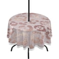 thumbnail image 1 of Coolnut 60" Leopard Round Tablecloth, Waterproof Spillproof Polyester Fabric Table Cover with Zipper Umbrella Hole for Outdoor Patio Garden Dining Party, 1 of 7
