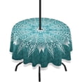 thumbnail image 1 of Coolnut 60" Mandala Outdoor Tablecloth with Umbrella Hole and Zipper, Waterproof Round Tablecloth for Party,Patio,Picnic,Holiday Dinner,Summer, 1 of 7