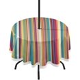 thumbnail image 1 of Coolnut 60" Mexican Serape Blanket Stripes Outdoor Round Tablecloth, Waterproof Stain-Resistant Non-Slip Circular Tablecloth with Umbrella Hole and Zipper for Tabletop Backyard Party BBQ Decor, 1 of 7