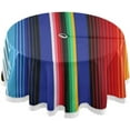thumbnail image 1 of Coolnut 60" Mexican Stripes Outdoor Round Tablecloth, Waterproof Stain-Resistant Non-Slip Circular Tablecloth with Umbrella Hole and Zipper for Tabletop Backyard Party BBQ Decor, 1 of 7